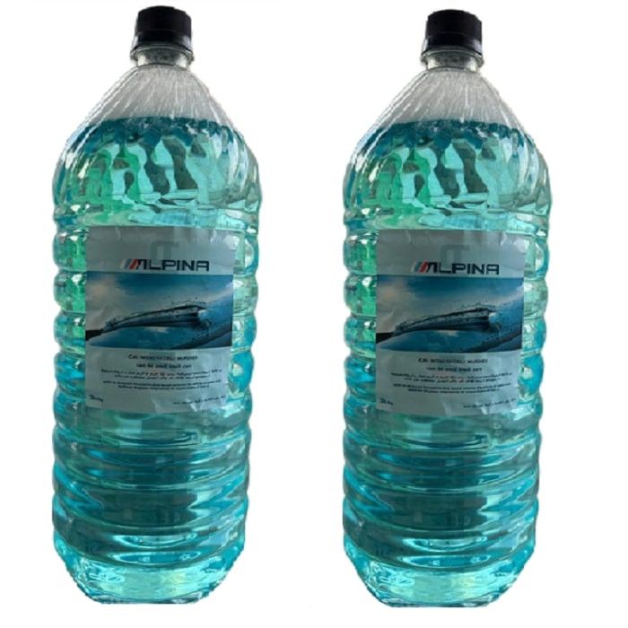 محلول شیشه‌شوی خودرو آلپینا مدل as4 حجم 2500 میلی لیتر مجموعه 2 عددی